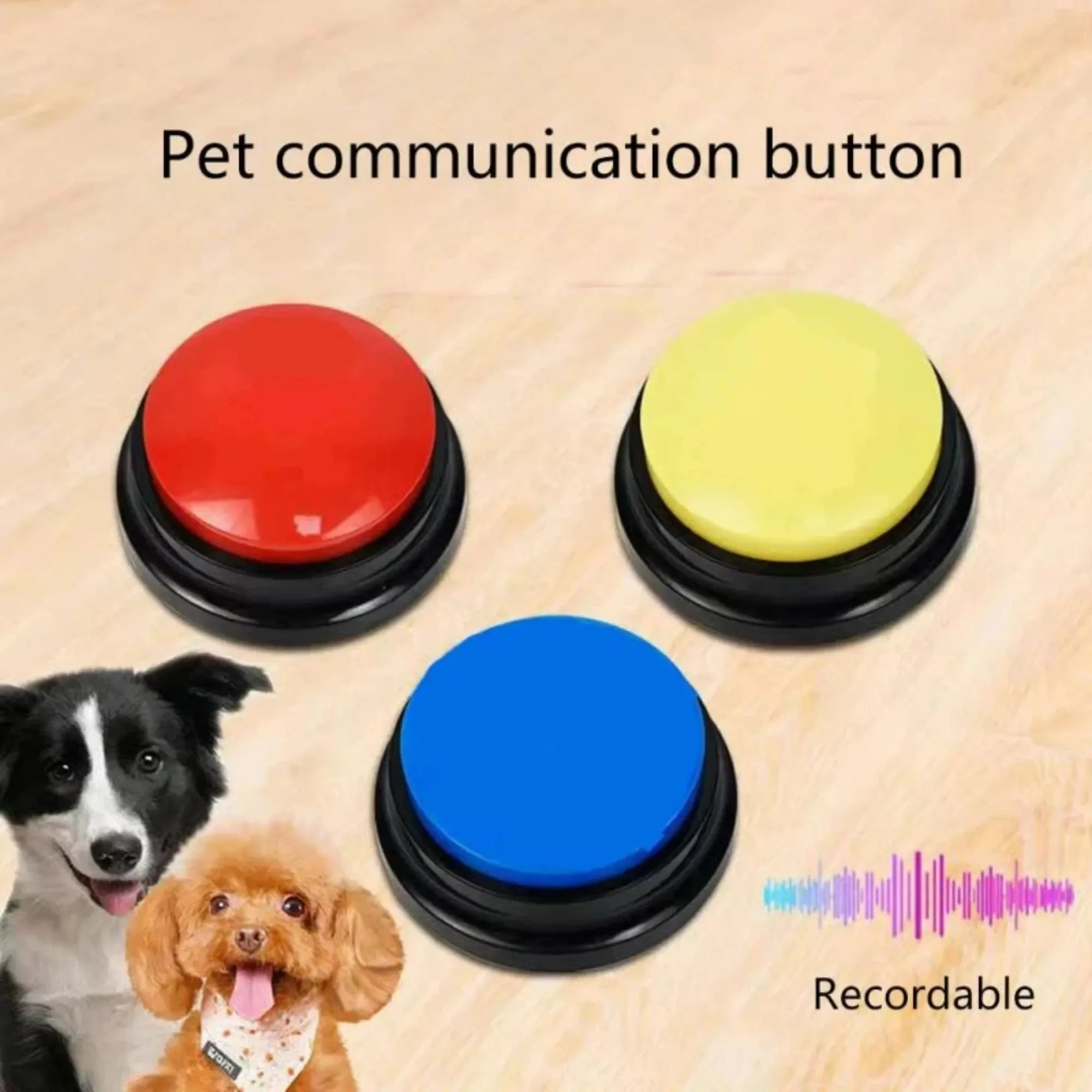 Dog Communication Buttons Voice Recorder for Training & Talking Pets with 30s Custom Playback