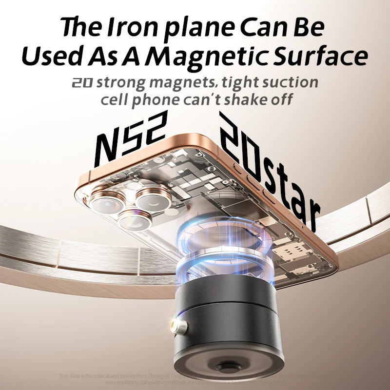 Foldable Magnetic Phone Holder Mini Vacuum Double-Sided Suction Cup Stand for all Smartphones