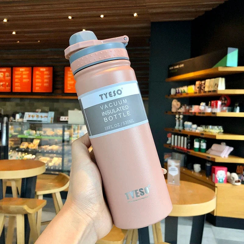 TYESO Stainless Steel Vacuum Thermos Bottle 530ml 750ml Insulated Travel Flask for Coffee