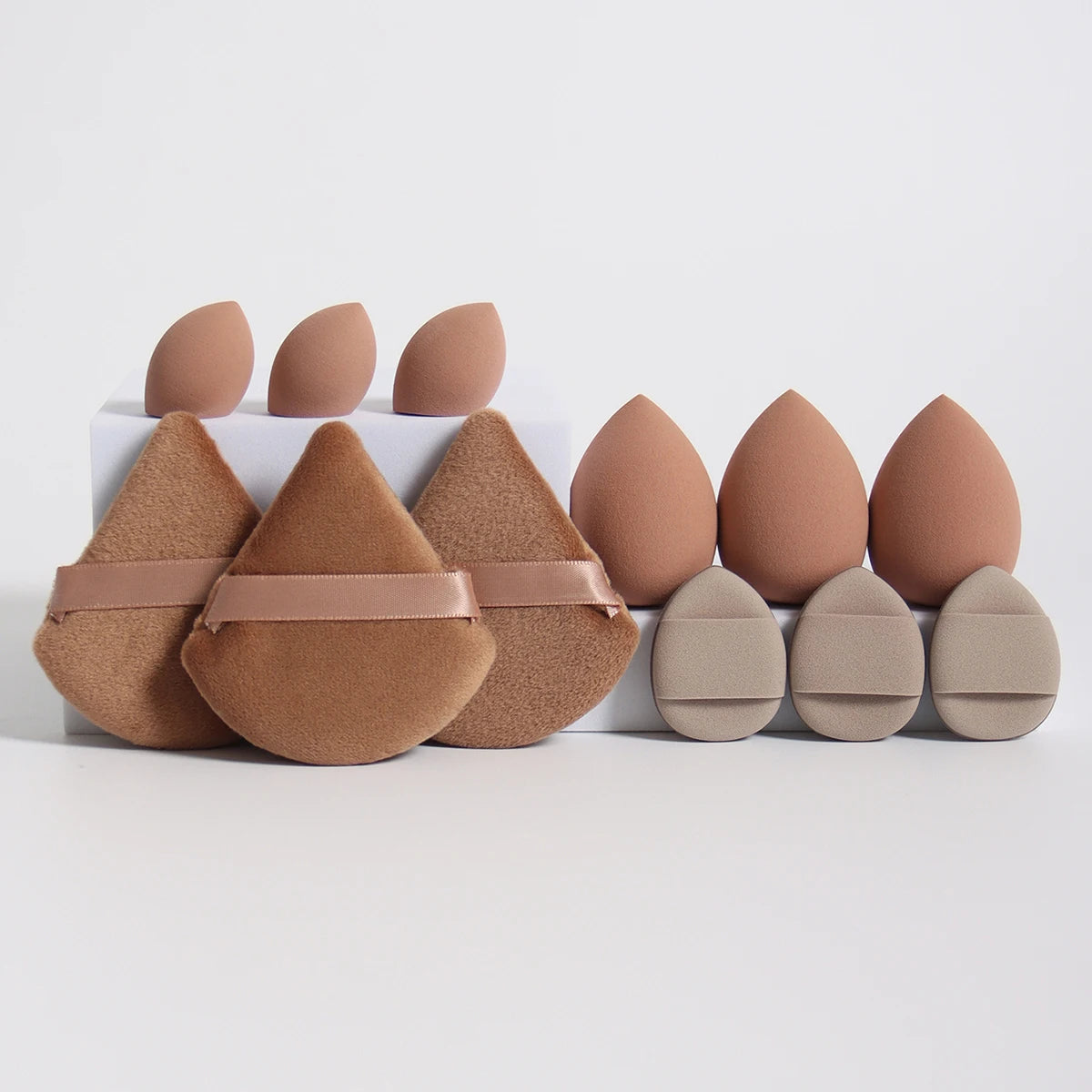 12-Piece All Purpose Makeup Sponge Set | Beauty Eggs, Loose Powder & Air Cushion Puffs