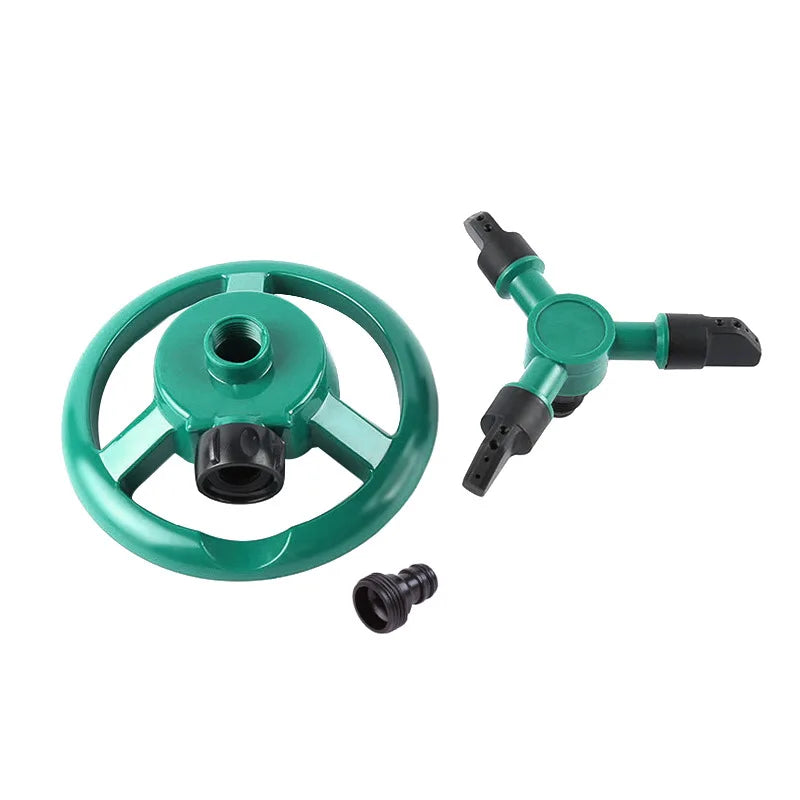 360° Rotating Lawn Sprinkler Garden Watering System 3-Prong Plastic Irrigation Sprayer for Plants