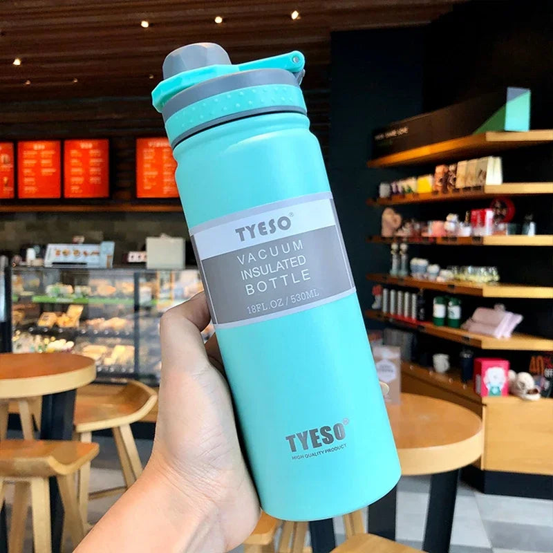TYESO Stainless Steel Vacuum Thermos Bottle 530ml 750ml Insulated Travel Flask for Coffee