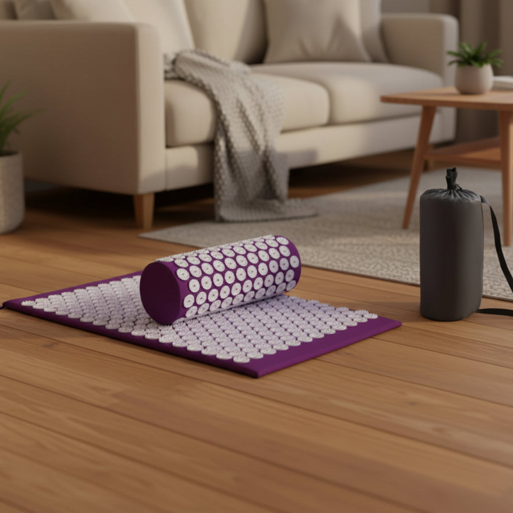 Acupressure Massage Mat & Pillow Set Neck Back Foot Pain Relief Yoga Acupuncture Therapy Cushion Kit