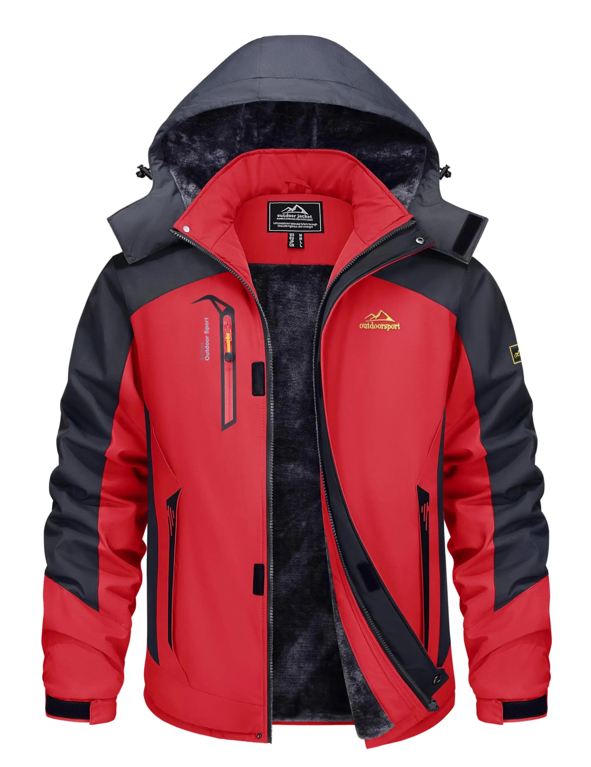 Mens Winter Ski Jacket Waterproof Fleece Lined Windproof Snowboard Hiking Coat Thermal Parka