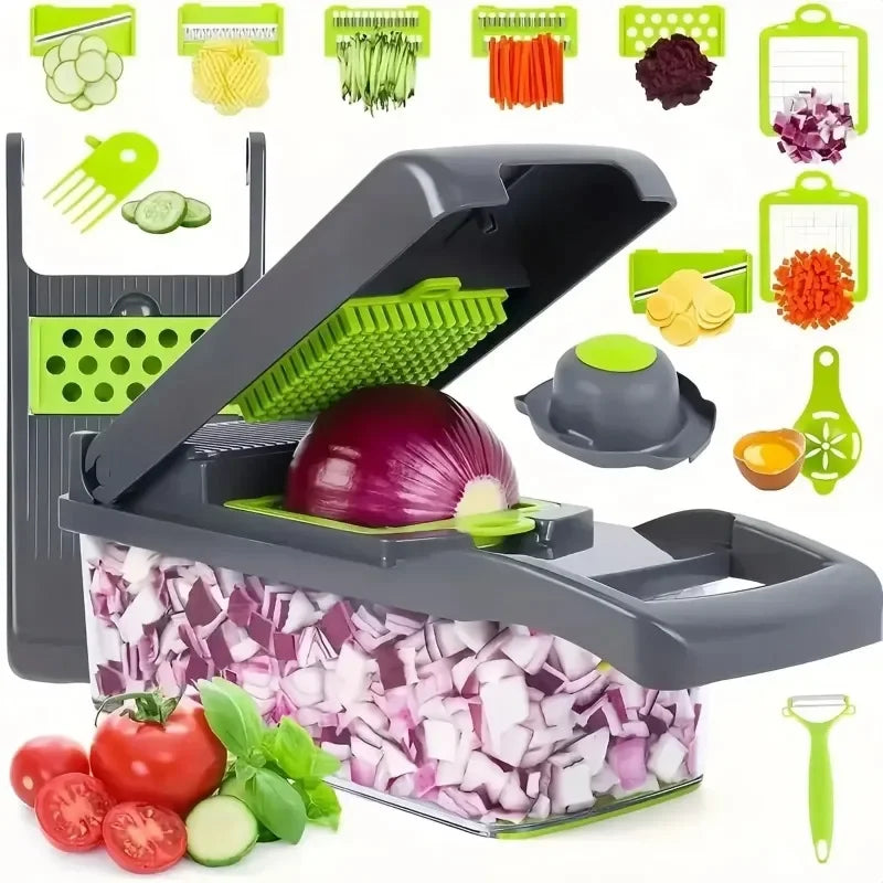 16-in-1 Multifunctional Vegetable Chopper & Slicer – Onion Dicer, Grater & Food Cutter Kitchen Tool