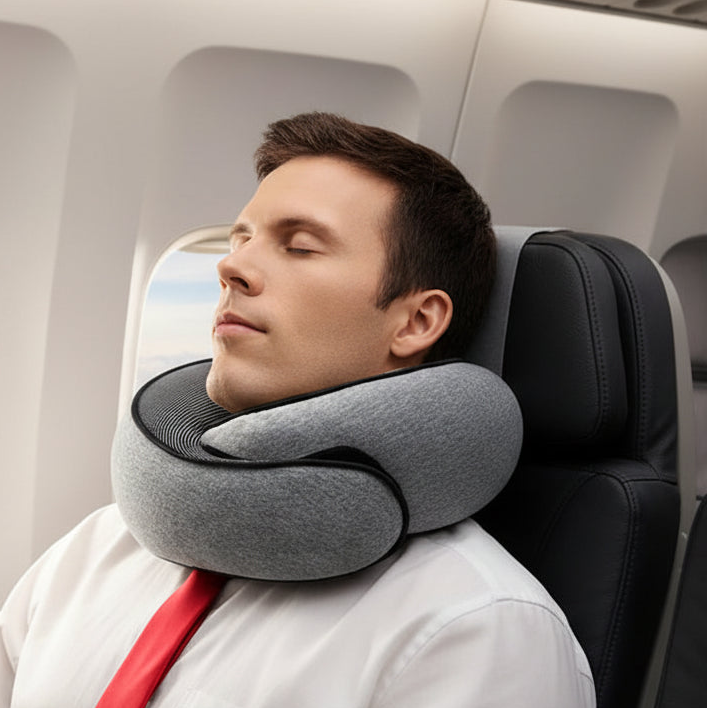 Memory Foam U-Shaped Travel Neck Pillow | Snail Style Portable Neck Support