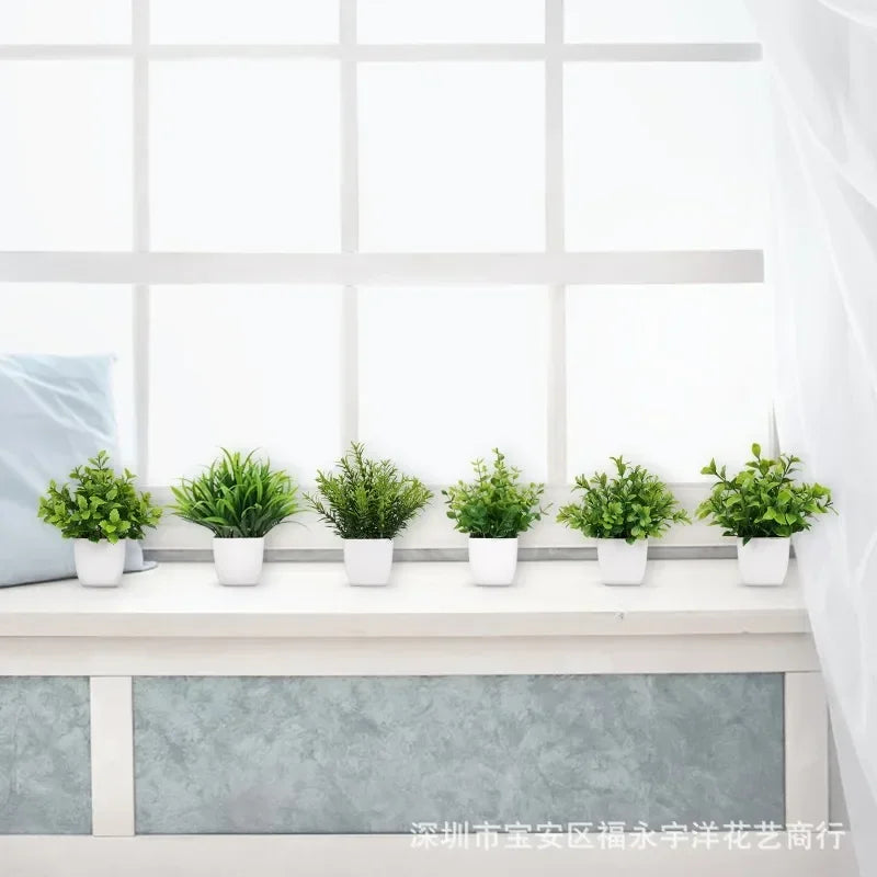 Artificial Eucalyptus Bonsai Plant in Decorative Pot – Lifelike Green Potted Plant for Home & Garden