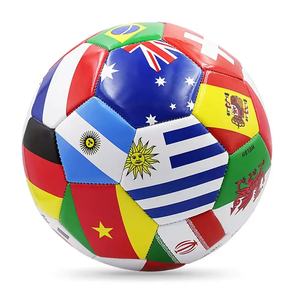 Size 5 Football Durable PVC Training Ball Flag Design Outdoor Match Play On All Playing Surfaces