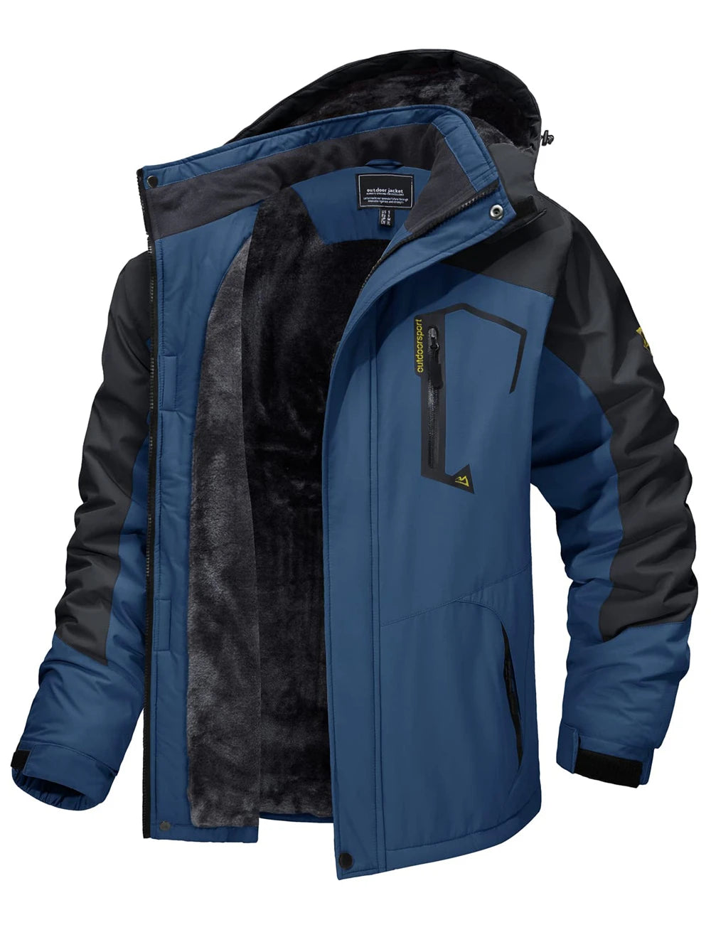 Mens Waterproof Fleece Lined Winter Hiking Jacket Snowboard Ski Coat Removable Hood Outdoor Wear