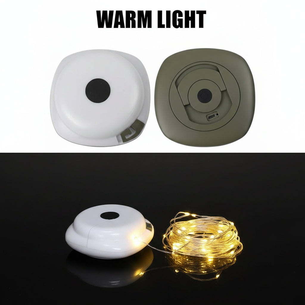 Rechargeable Camping String Lights 10m LED Lantern Outdoor Tent Light IPX6 USB Power Bank