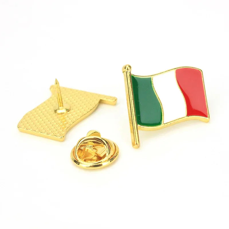 National Flags Enamel Pins Brooch Set – France, Spain, USA, UK, Italy, Canada, Dubai & More Gifts