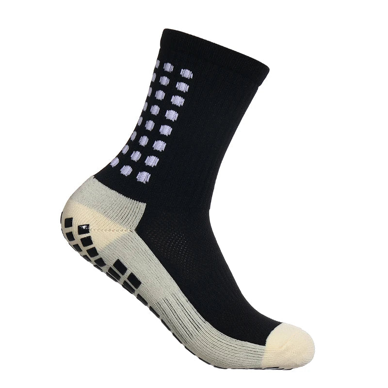 Non Slip Grip Sports Socks with Glue Dispenser Mid Calf Performance Socks for Training Fitness