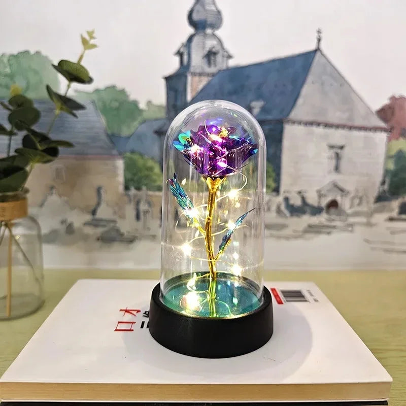 ETERNAL BLOOM Artificial Rose LED Light for Valentine’s Day, Weddings, Home Decor & Romantic Gifts