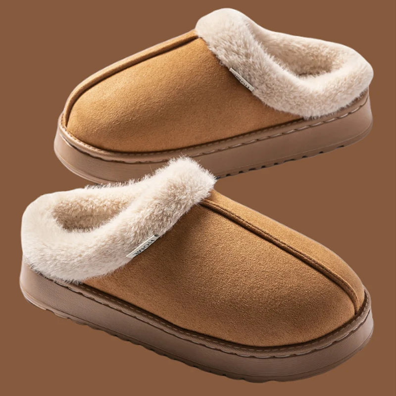 Women's Winter Autumn Non-Slip Indoor Slippers Plush Fleece Lined Warm Cotton House Shoes Comfort