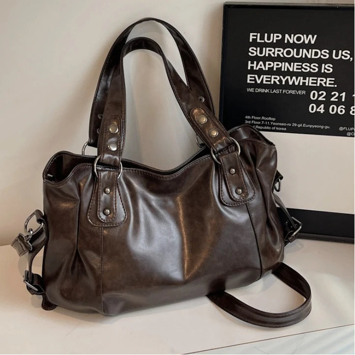 Soft PU Shoulder Bag for Women 2026 Fashion Tote Handbag with Interior Compartments and Zipper