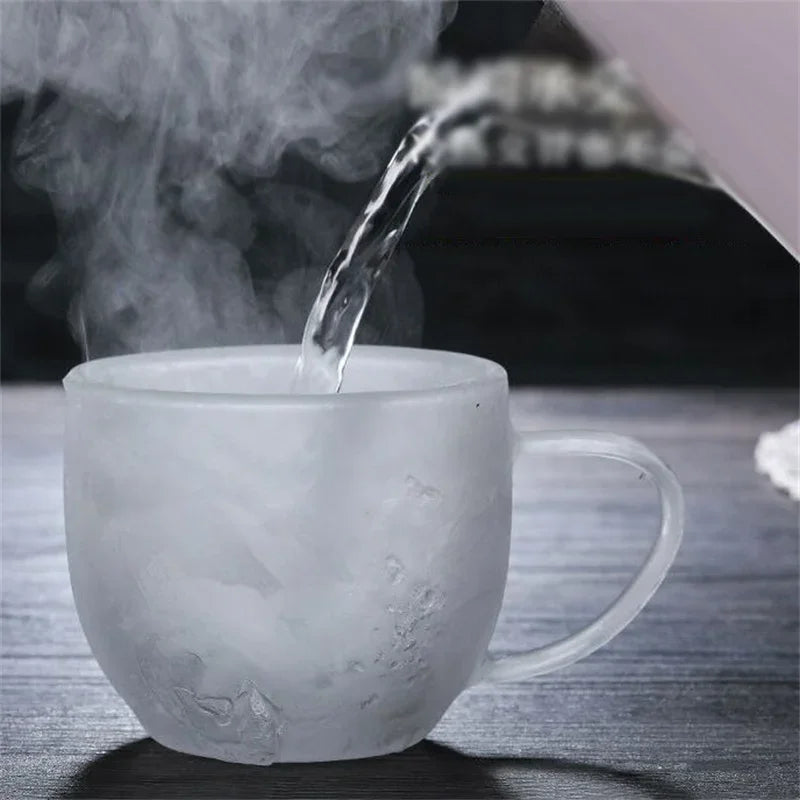 150–350ml Double Wall Heat Resistant Borosilicate Glass Mug with Handle for Coffee, Tea & Milk