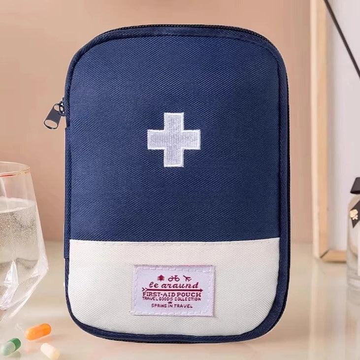 Portable Travel Medicine Bag First Aid Kit Organizer Compact Pill Storage Pouch Multi Layer