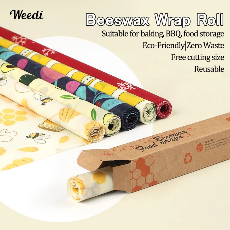 WEEDI Reusable Beeswax Wrap Roll – Sustainable, Eco-Friendly, Plastic-Free Everyday Food Storage.
