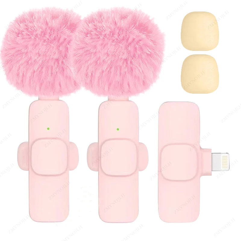 Wireless Lavalier Microphone for iPhone Android PC Camera Live Streaming Recording Audio