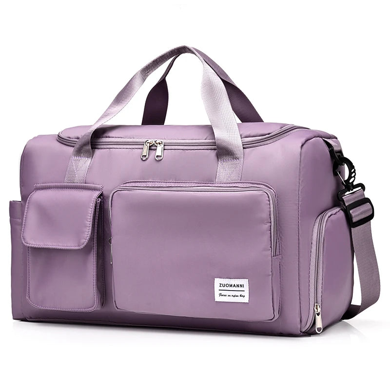 Carry on travel bag large capacity weekender overnight duffel with shoe compartment for women