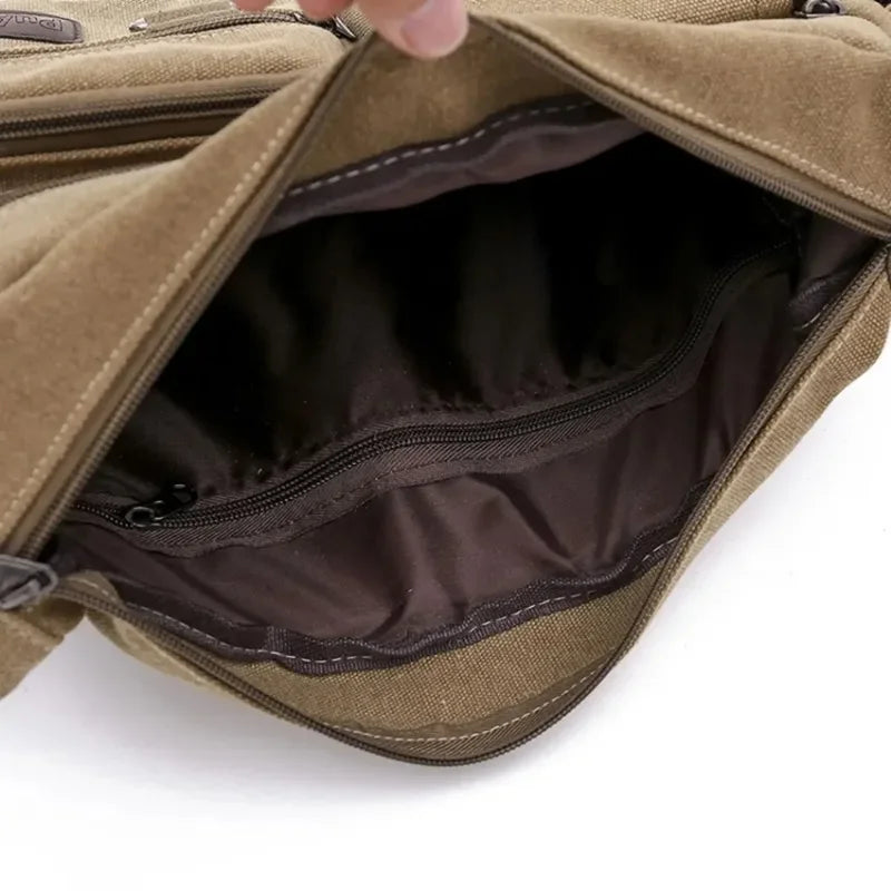 Casual Sling Bag Messenger Crossbody Shoulder Bag Unisex Travel Outdoor Vintage Canvas Tote