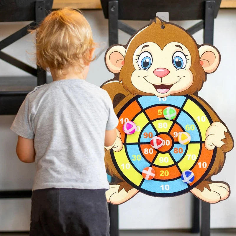 Montessori Sticky Ball Dart Board Game for Kids Indoor Sports Toy Gift Age 3-7 Family Fun
