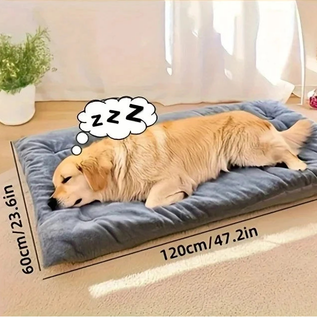 Large Plush Dog Bed Sofa Thickened Super Soft Polyester Pet Crate Mat for Small Medium Large Dogs