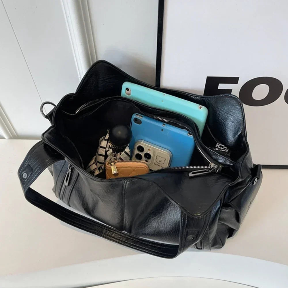 Soft Interior Compartment Shoulder Bag for Women High Quality PU Leather Crossbody Tote Bag