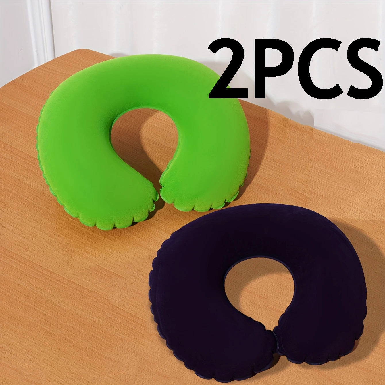 Inflatable U-Shaped Neck Pillow 2-Pack for Travel Comfort, Portable Folding Support – RILIBEGAN