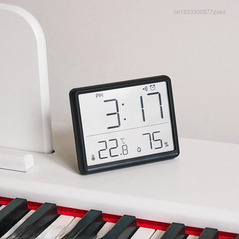 Digital Thermometer Hygrometer Indoor Temperature Humidity Monitor Clock Sensor Display Device