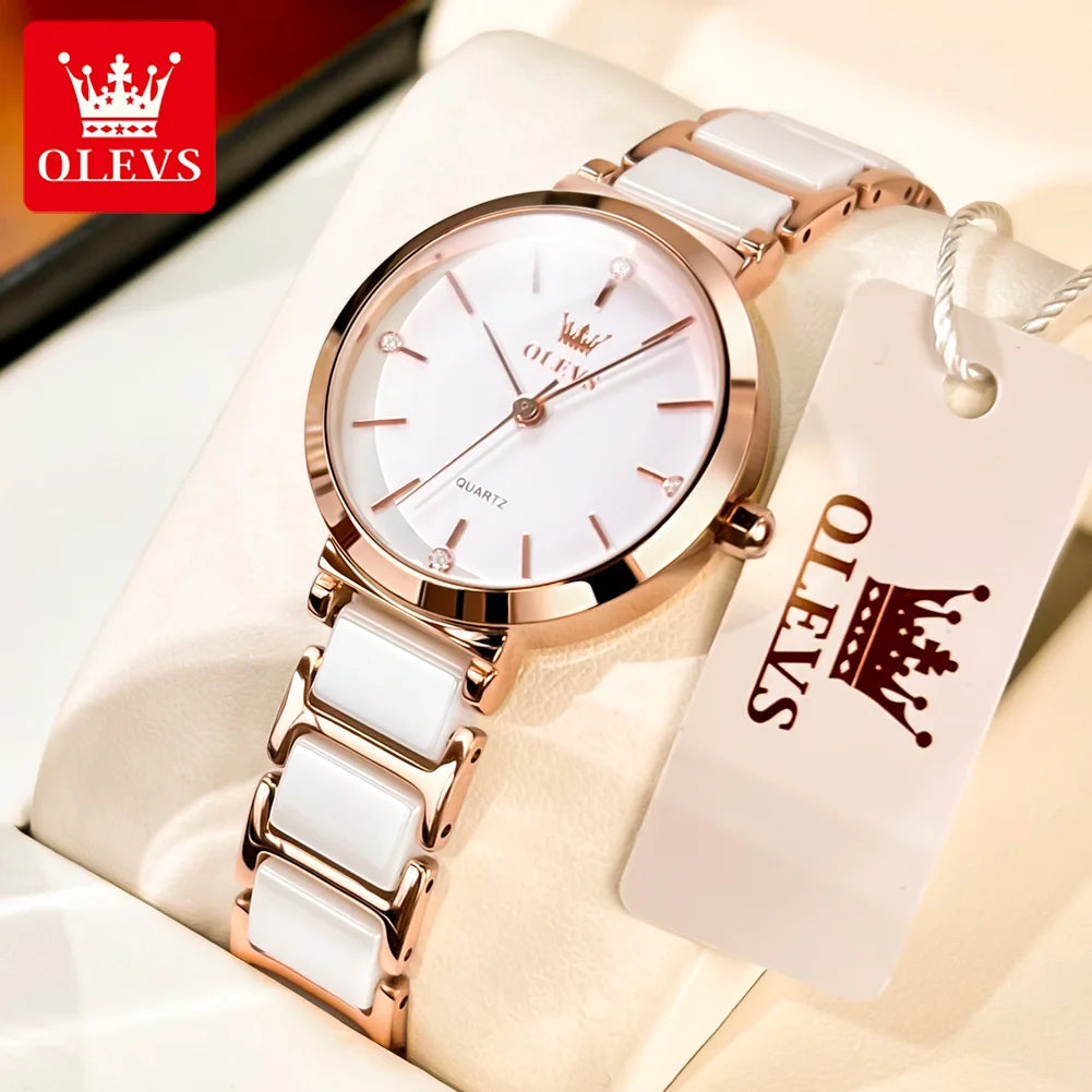 OLEVS Women’s Luxury Bracelet Watch Waterproof Quartz Elegant Fashion Ladies Wristwatch Reloj Mujer