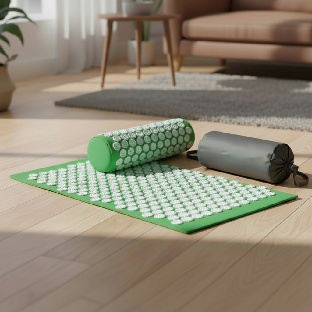 Acupressure Massage Mat & Pillow Set Neck Back Foot Pain Relief Yoga Acupuncture Therapy Cushion Kit