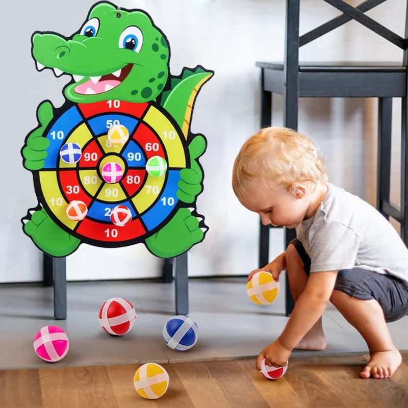 Educational Sticky Ball Dart Board Indoor Game for Kids 3-7 Montessori Sports Toy Birthday Gift