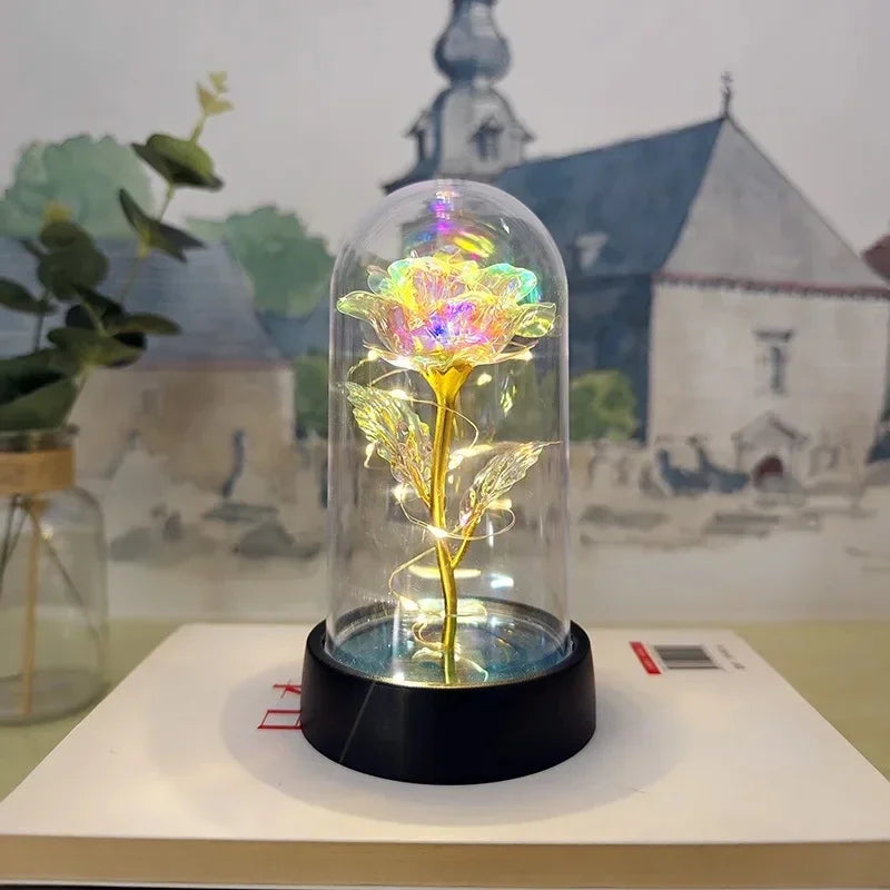 ETERNAL BLOOM Artificial Rose LED Light for Valentine’s Day, Weddings, Home Decor & Romantic Gifts