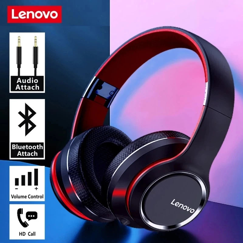 LENOVO HD200 Bluetooth Wireless Over-Ear Headphones Noise Cancelling HiFi Stereo Gaming Headset Foldable
