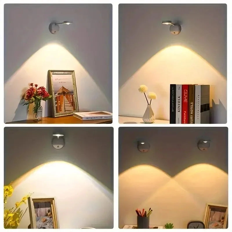 USB Rechargeable Motion Sensor Wall Light Dimmable LED Spotlight for Home Lighting & Artwork