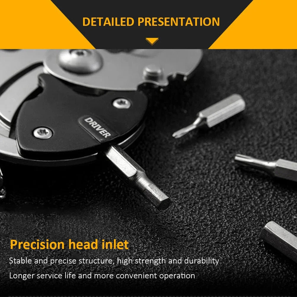 Multifunctional Hexagon Keychain Tool – Mini Folding Knife, Screwdriver & EDC Gear Coin Tool