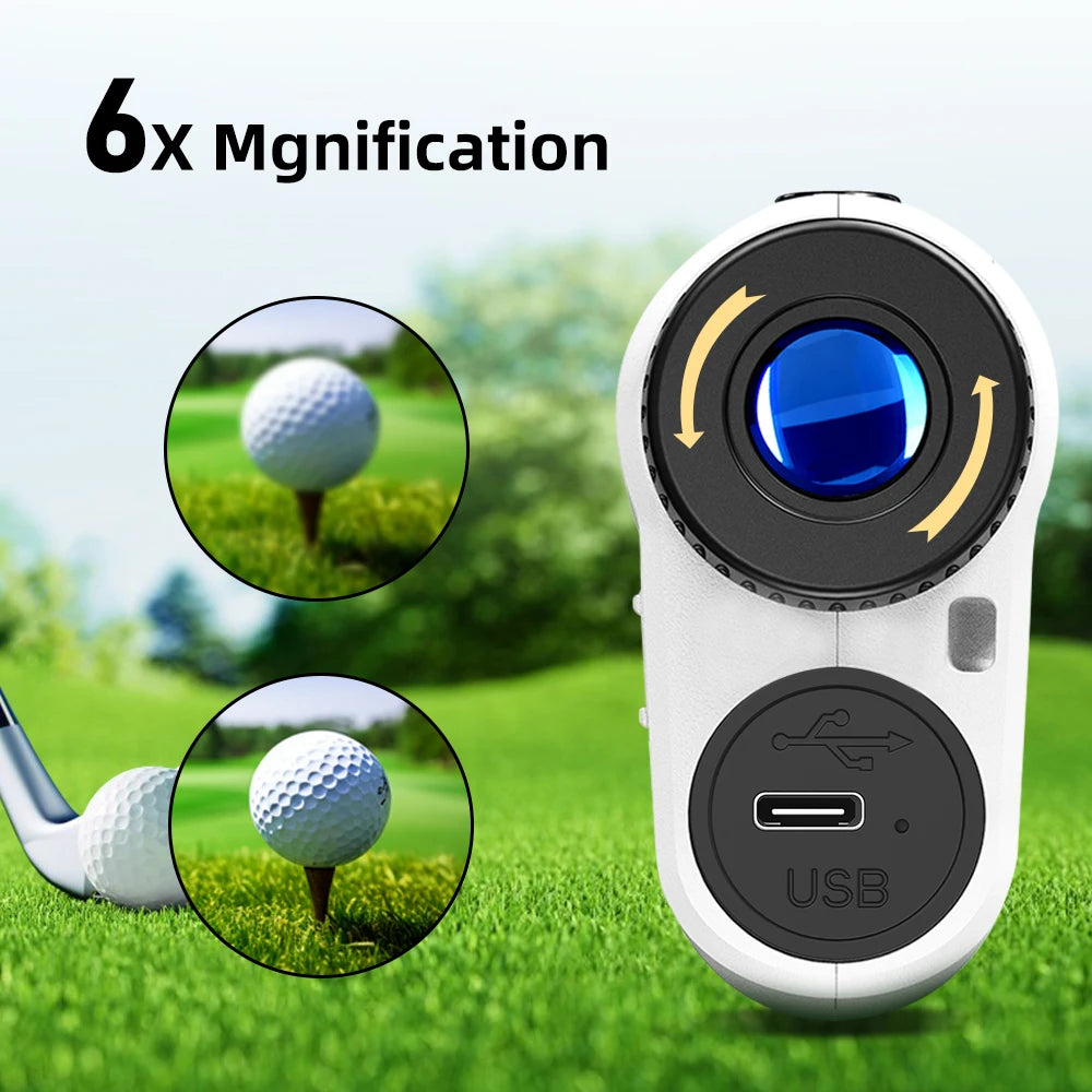 REVASRI Rechargeable Golf Laser Rangefinder 600m / 1000m with Flag Lock Vibration & 6X Magnification