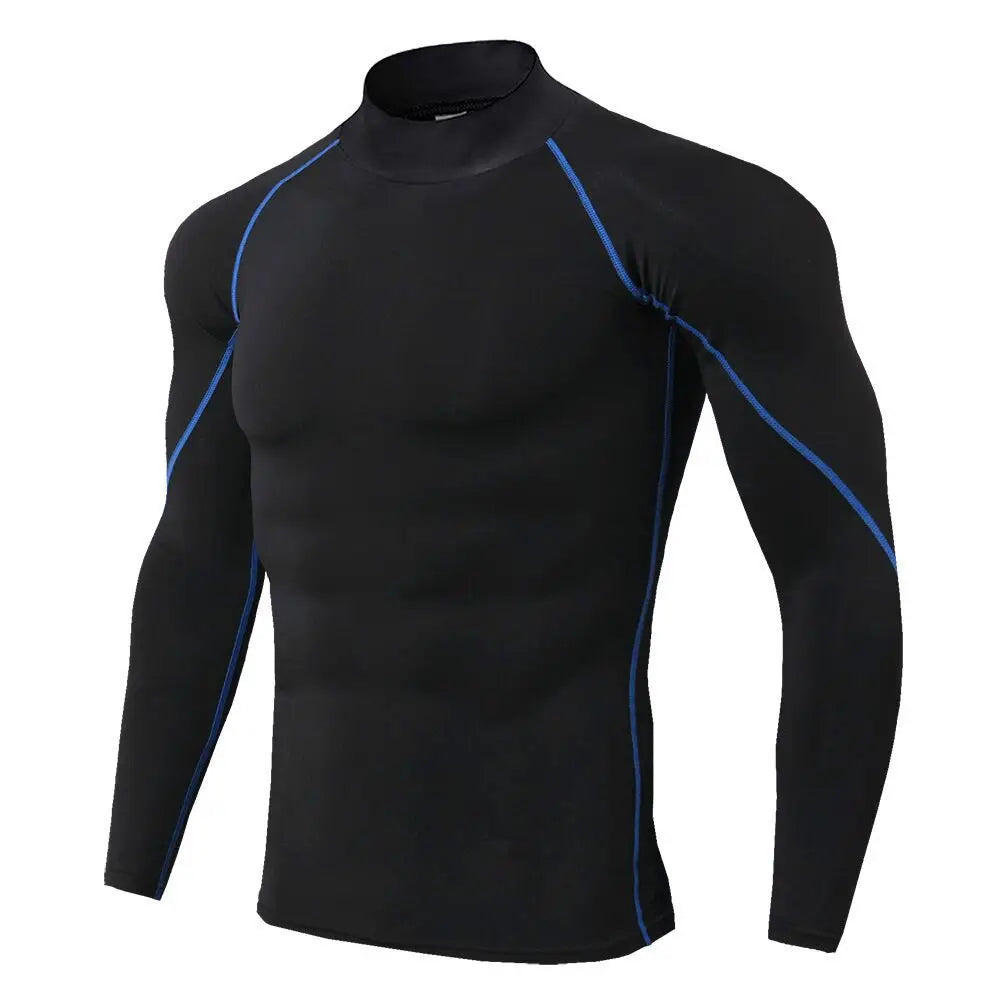 Long Sleeve Men’s Compression T-Shirt – Quick Dry Gym Top for Fitness, Running & Bodybuilding