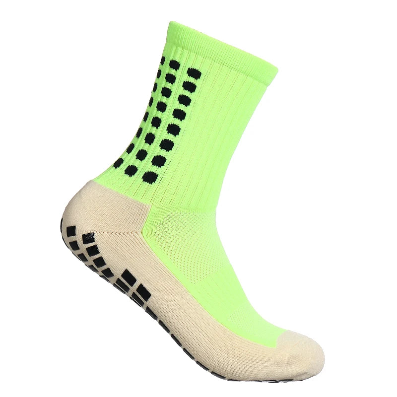 Non Slip Grip Sports Socks with Glue Dispenser Mid Calf Performance Socks for Training Fitness