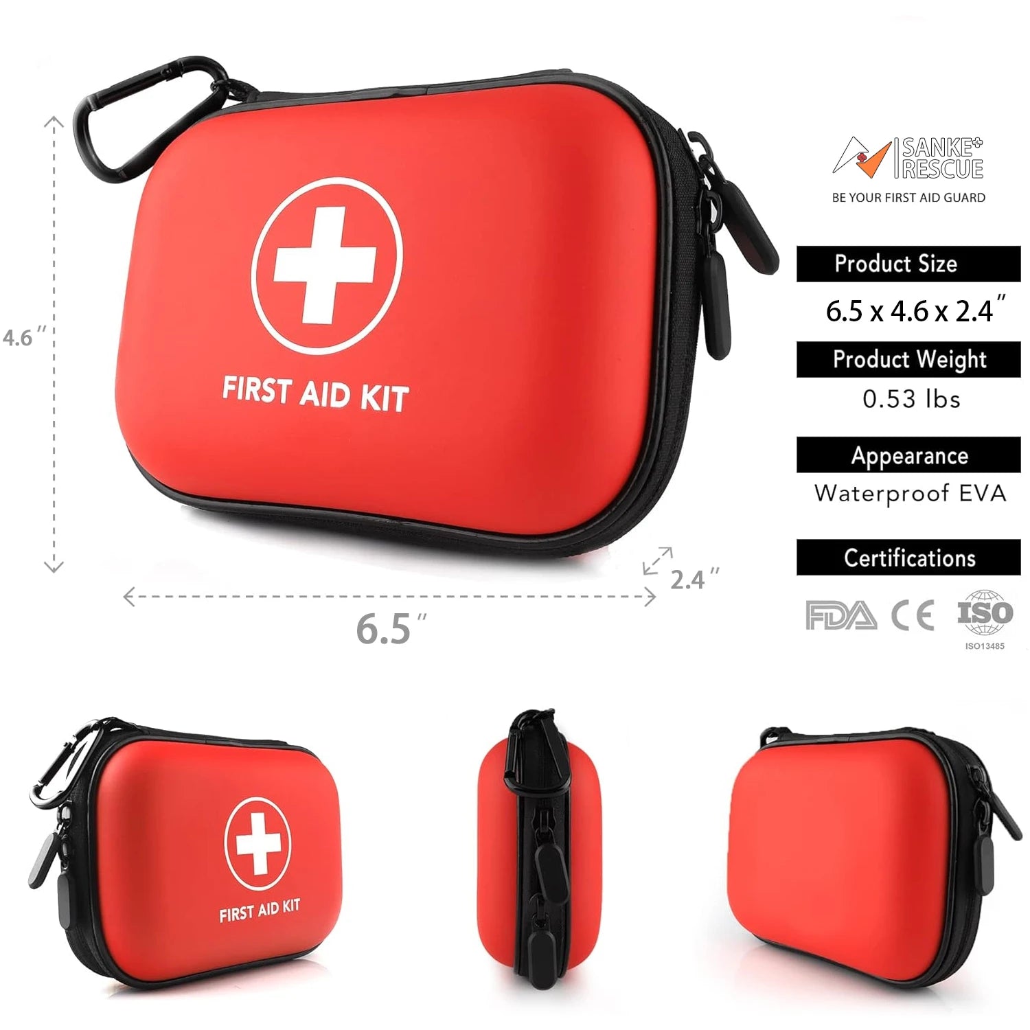 PREMIUM FIRST AID KIT 103PCS Multi-purpose Emergency Medical Bag for Camping, Hiking & Home Use