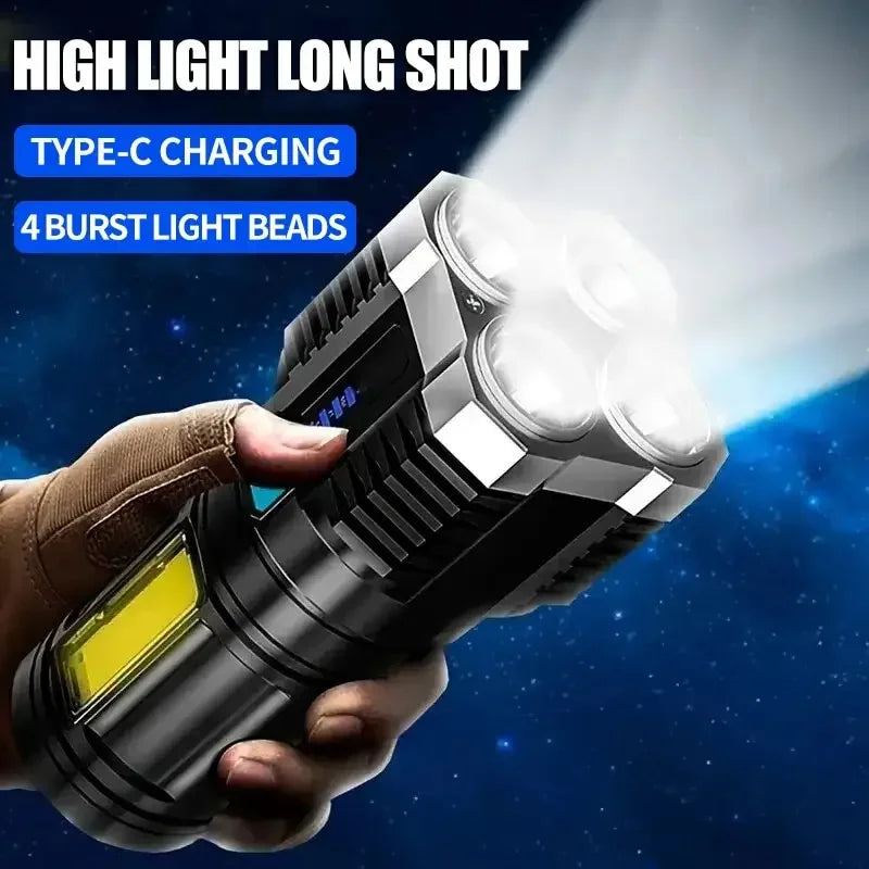 Powerful Rechargeable LED Flashlight S3 Waterproof Long Range Torch Lamp for Camping Outdoor Use