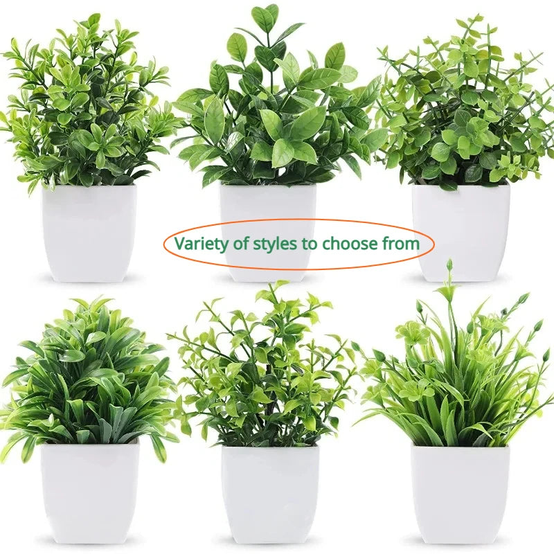 Artificial Eucalyptus Bonsai Plant in Decorative Pot – Lifelike Green Potted Plant for Home & Garden