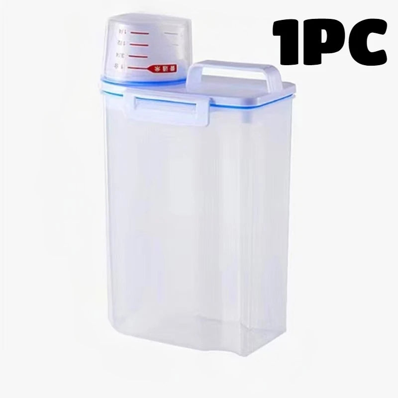 Airtight Rice Storage Containers with Measuring Cup Moisture Proof Grain Flour Storage Set