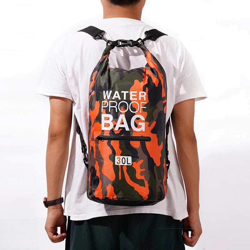 Waterproof 30L Dry Bag Backpack with Wet Separation Pocket for Kayaking Boating Outdoor Kit Pack