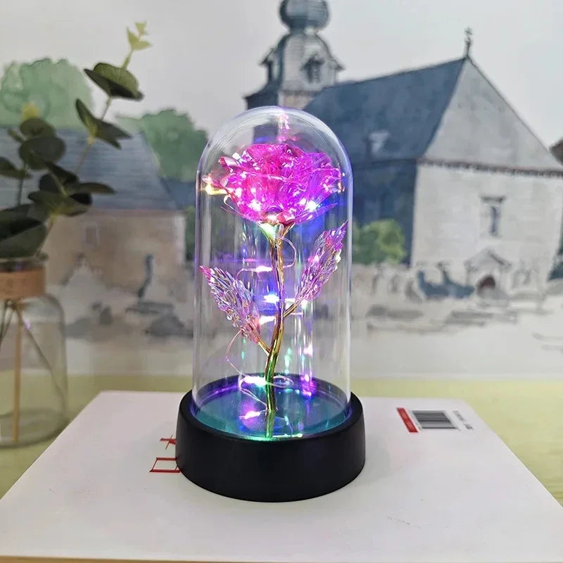 ETERNAL BLOOM Artificial Rose LED Light for Valentine’s Day, Weddings, Home Decor & Romantic Gifts