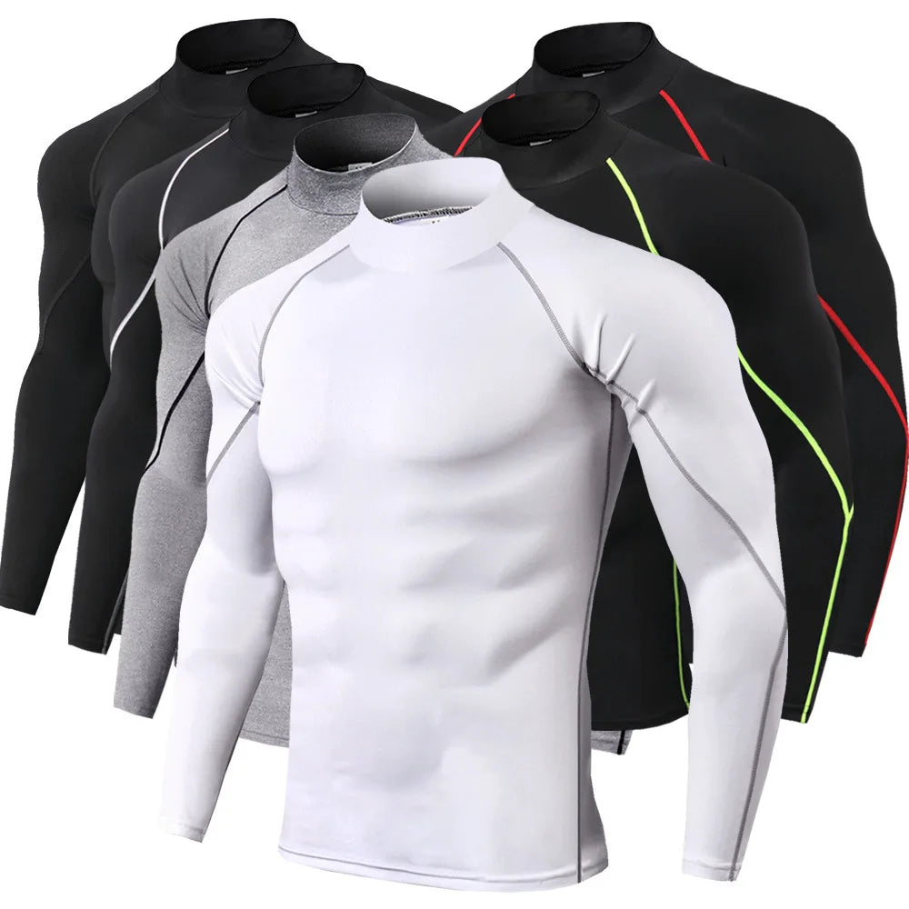 Long Sleeve Men’s Compression T-Shirt – Quick Dry Gym Top for Fitness, Running & Bodybuilding