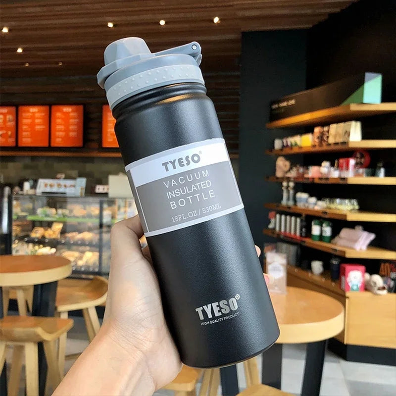 TYESO Stainless Steel Vacuum Thermos Bottle 530ml 750ml Insulated Travel Flask for Coffee