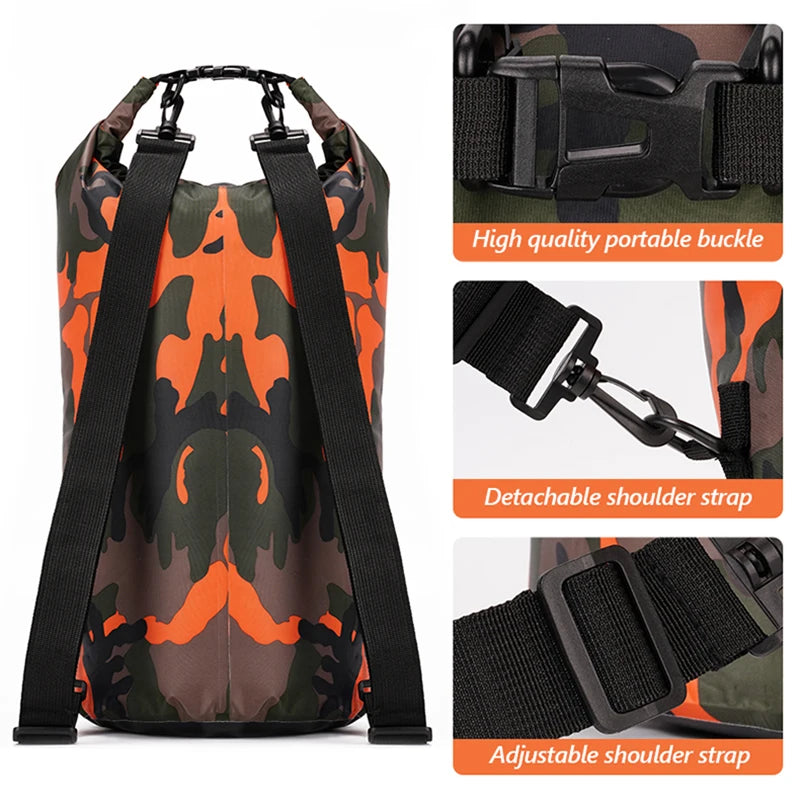 Waterproof 30L Dry Bag Backpack with Wet Separation Pocket for Kayaking Boating Outdoor Kit Pack