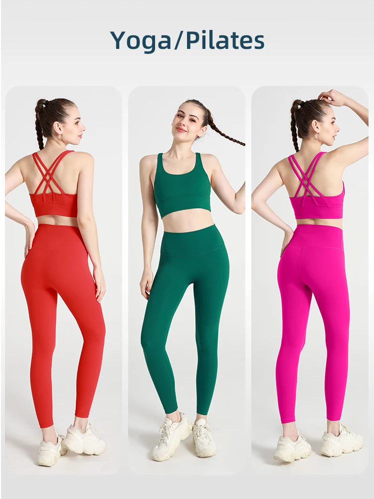 Women’s 2 Piece Yoga Set Quick Dry Breathable Sports Bra Leggings Gym Fitness Tracksuit Set